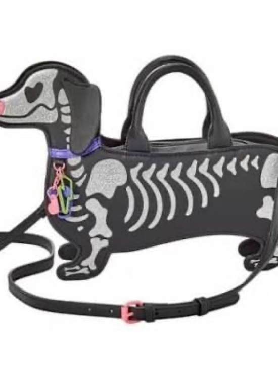 Betsey Johnson Handbags - NWT Betsey Johnson Black Skeleton Dachshund Crossbody Bag